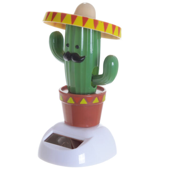 Fun Collectable Cactus wearing Sombrero Solar Powered Pal - Image 3