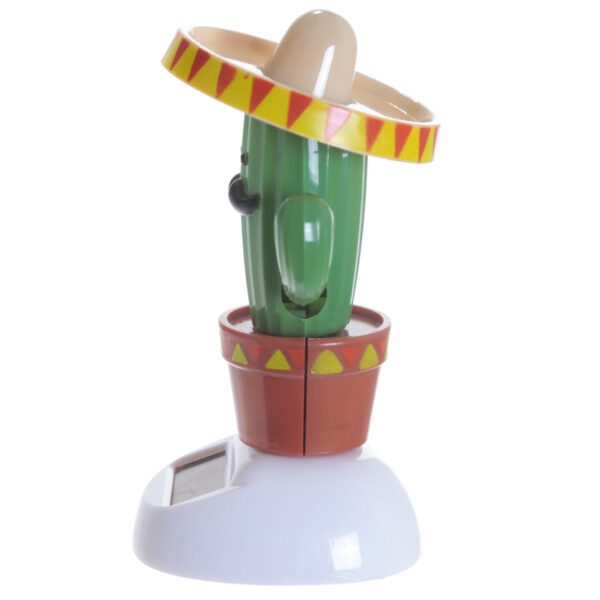 Fun Collectable Cactus wearing Sombrero Solar Powered Pal - Image 4
