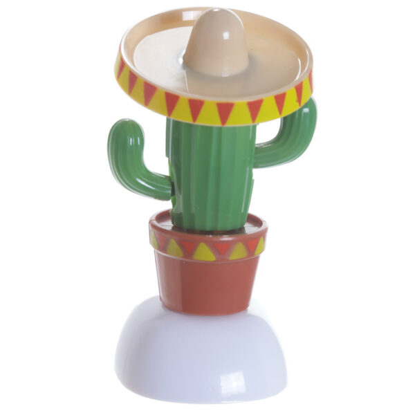 Fun Collectable Cactus wearing Sombrero Solar Powered Pal - Image 5