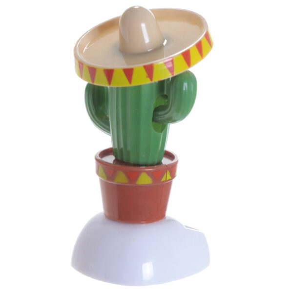 Fun Collectable Cactus wearing Sombrero Solar Powered Pal - Image 6