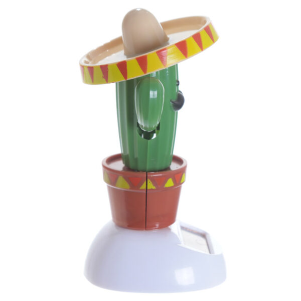 Fun Collectable Cactus wearing Sombrero Solar Powered Pal - Image 7