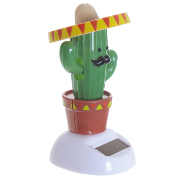 Fun Collectable Cactus wearing Sombrero Solar Powered Pal - Image 8