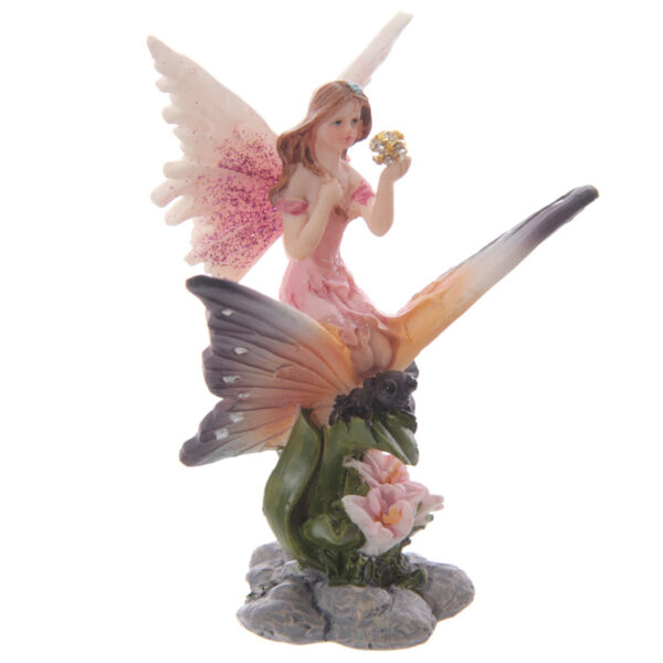 Cute Flower Fairy Riding Butterfly Figurine - Image 6