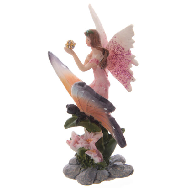 Cute Flower Fairy Riding Butterfly Figurine - Image 7
