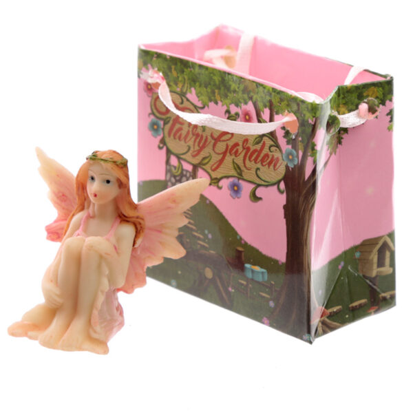 Cute Mini Garden Flower Fairy Figurine in a Gift Bag - Image 2
