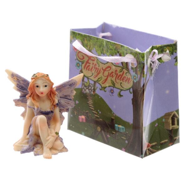 Cute Mini Garden Flower Fairy Figurine in a Gift Bag - Image 5