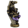 Tea Light Candle Holder - Purple, Gold & Black Ganesh in Hand Lotus - Image 2