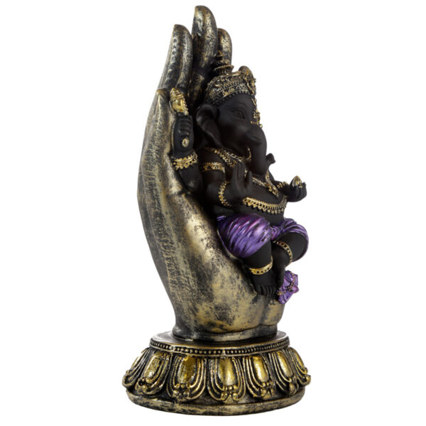 Decorative Purple, Gold & Black Ganesh - In Hand - Image 2