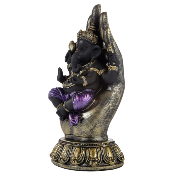 Decorative Purple, Gold & Black Ganesh - In Hand - Image 4