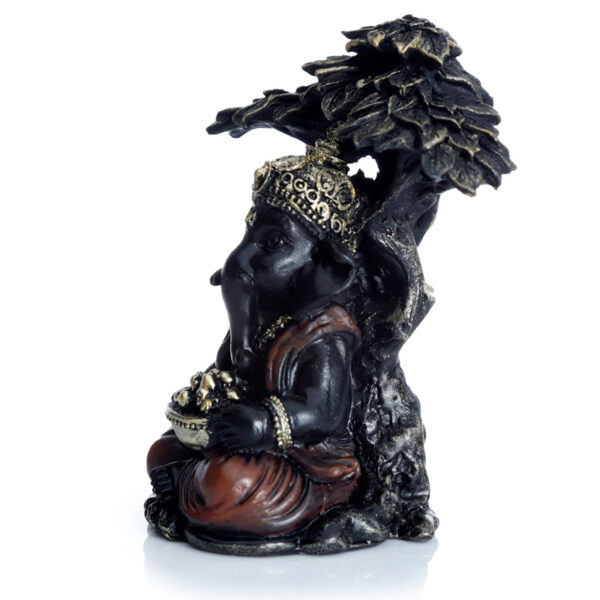 Black and Gold Ganesh Sitting Under Tree - Image 2