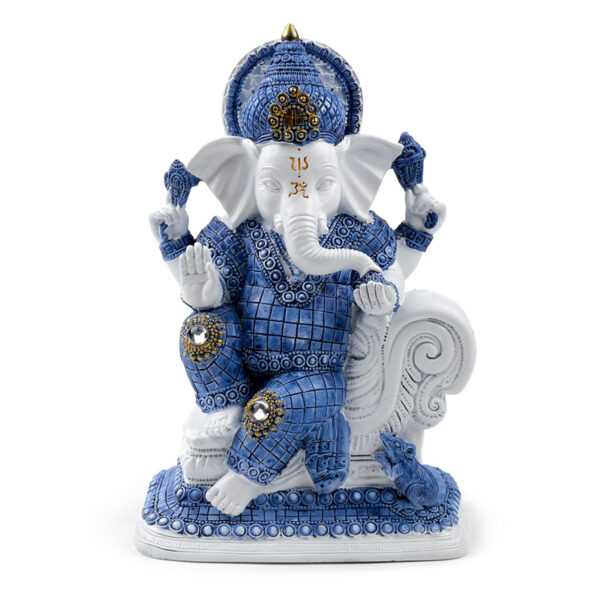 Decorative White & Blue Thai Buddha - Meditation - Image 2