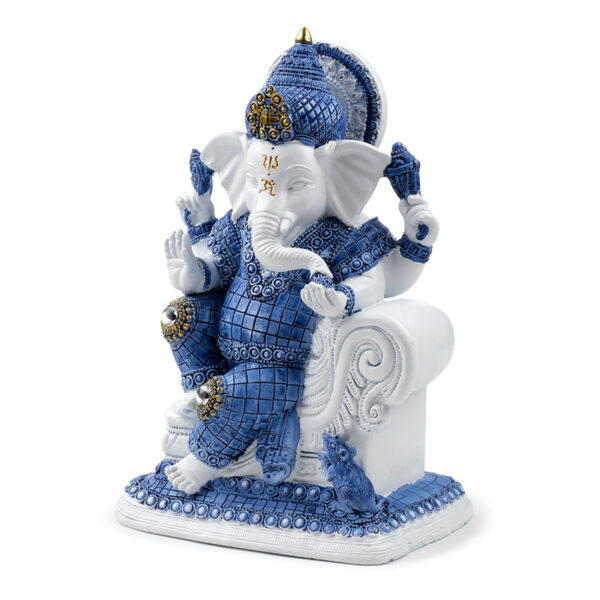 Decorative White & Blue Thai Buddha - Meditation - Image 3