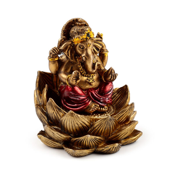 Decorative Ganesh & Lakshmi Set of 2 - Lotus - Image 2
