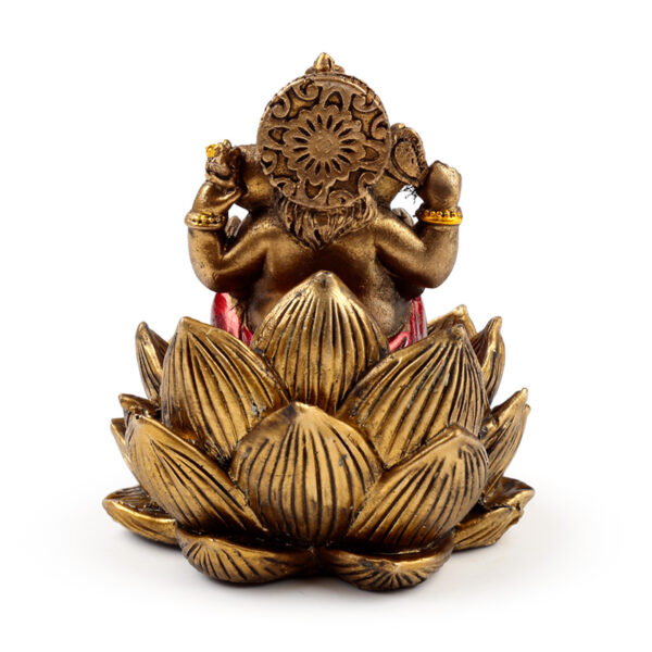 Decorative Ganesh & Lakshmi Set of 2 - Lotus - Image 8
