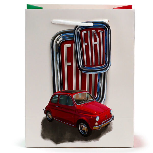 Gift Bag (Medium) - Fiat 500 Red & White - Image 2