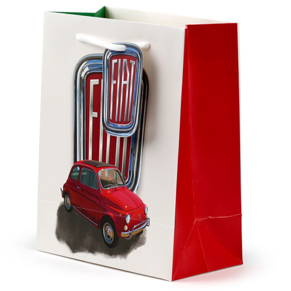 Gift Bag (Medium) - Fiat 500 Red & White - Image 3