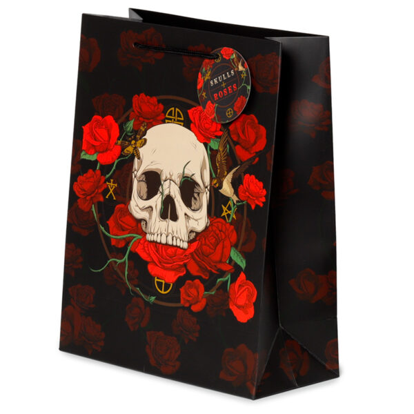 Gift Bag (Large) - Skulls and Roses Red Roses - Image 2