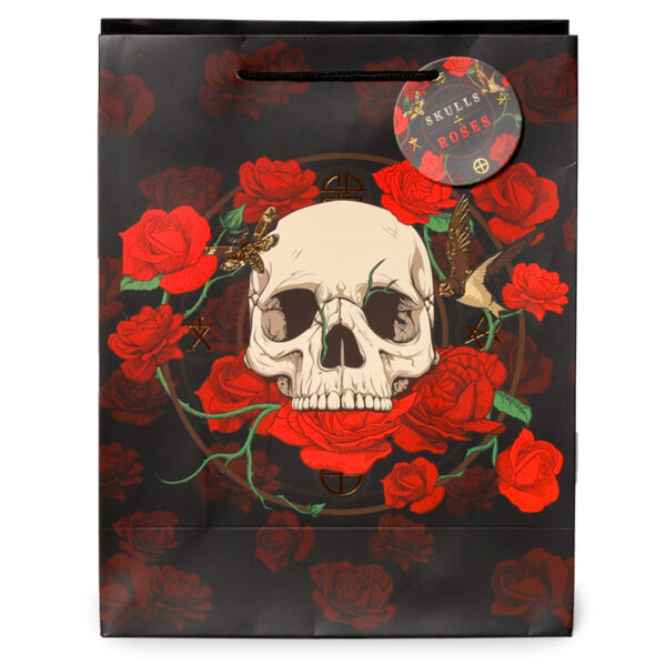 Gift Bag (Large) - Skulls and Roses Red Roses - Image 5