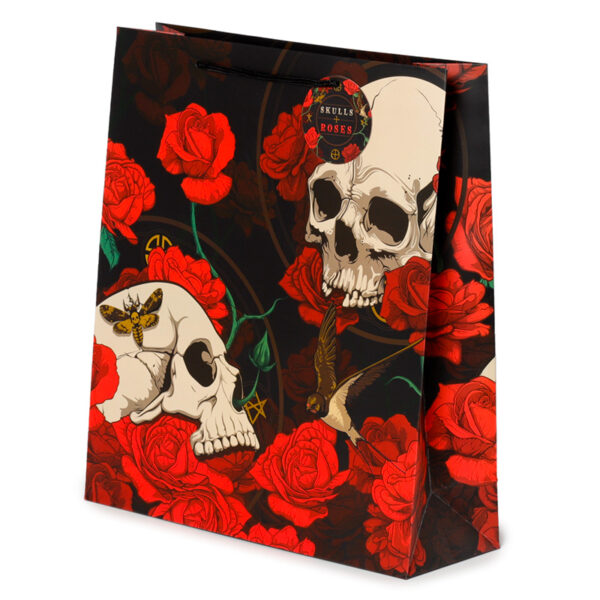 Gift Bag (Extra Large) - Skulls and Roses Red Roses - Image 2
