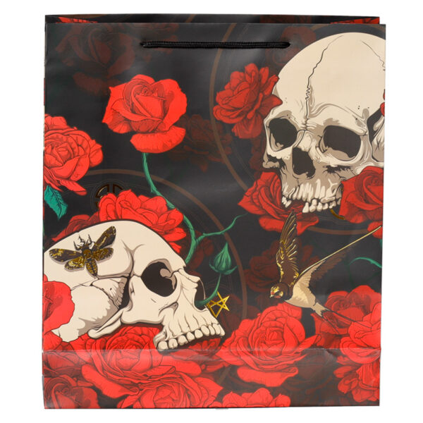 Gift Bag (Extra Large) - Skulls and Roses Red Roses - Image 4