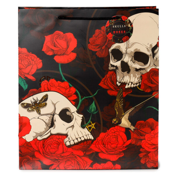 Gift Bag (Extra Large) - Skulls and Roses Red Roses - Image 5