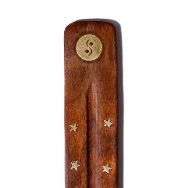 Decorative Sheesham Wood Ashcatcher with Yin Yang Symbol - Image 7