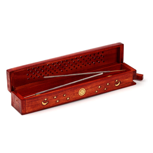 Decorative Mango Wood Box with Sun and Stars Design - Image 4