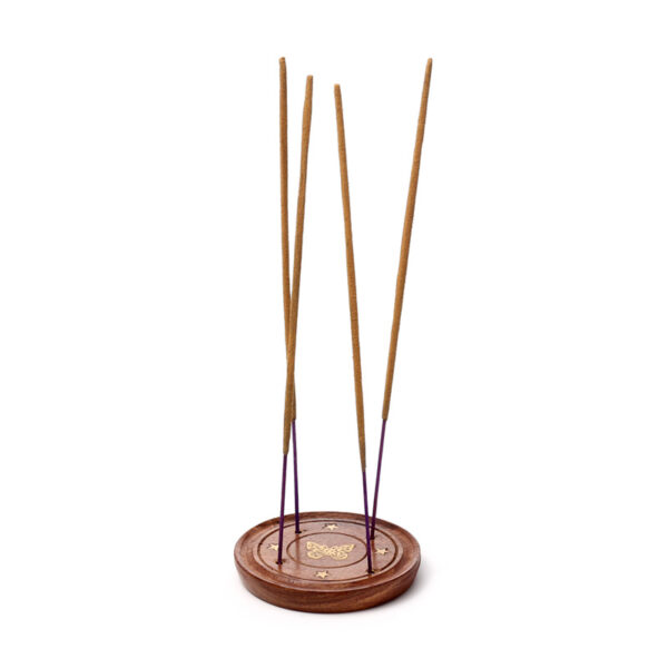 Decorative Sheesham Wood Round Butterflies Ashcatcher - Image 2