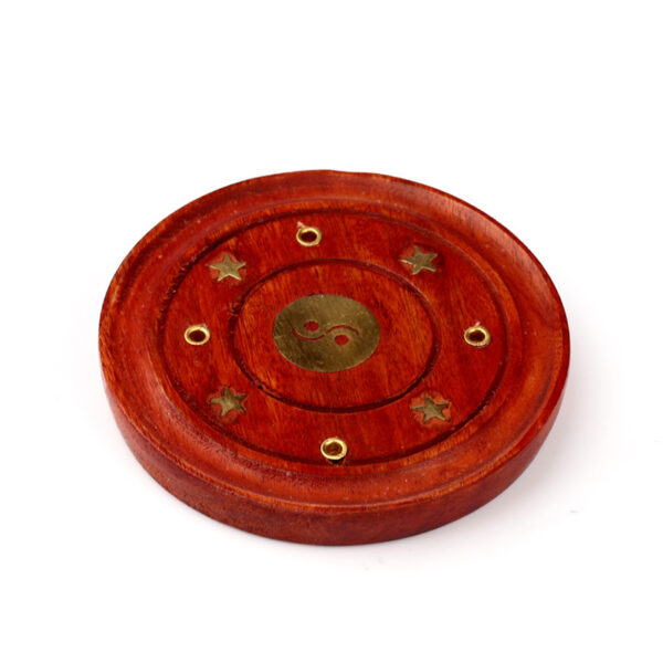 Decorative Mango Wood Round Yin Yang Ashcatcher - Image 3