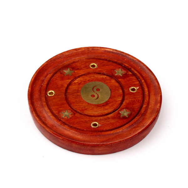 Decorative Mango Wood Round Yin Yang Ashcatcher - Image 4