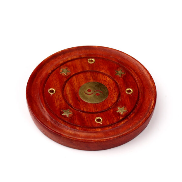 Decorative Mango Wood Round Yin Yang Ashcatcher - Image 5