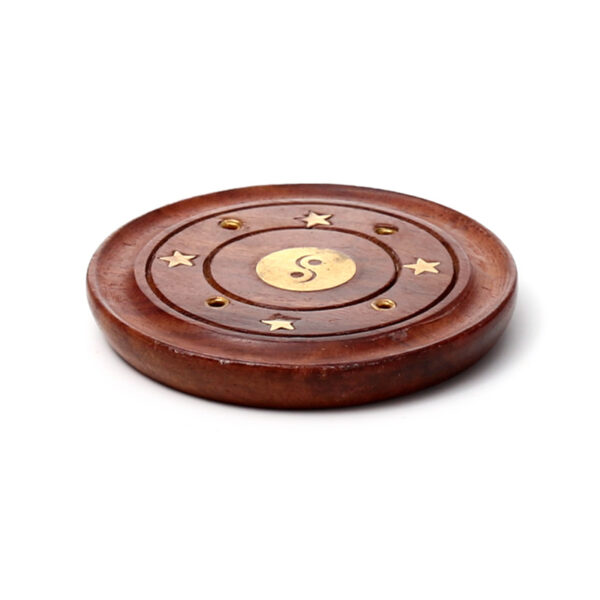 Decorative Sheesham Wood Round Yin Yang Ashcatcher - Image 5