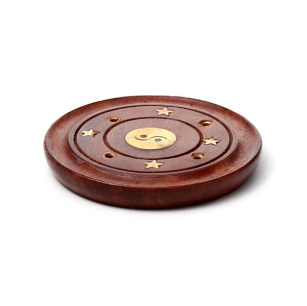 Decorative Sheesham Wood Round Yin Yang Ashcatcher - Image 6