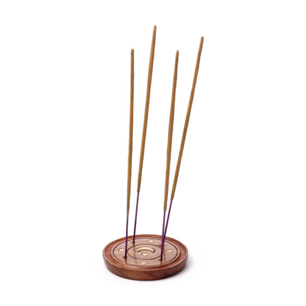 Decorative Sheesham Wood Round Ashcatcher Moon and Stars - Image 7