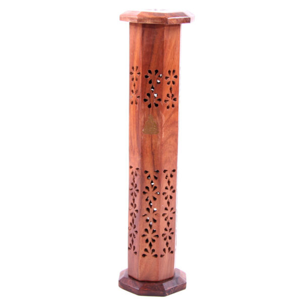 Decorative Sheesham Wood Incense Tower - Image 2