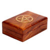 Decorative Sheesham Wood Pentagram 17.5cm Trinket Box - Image 6