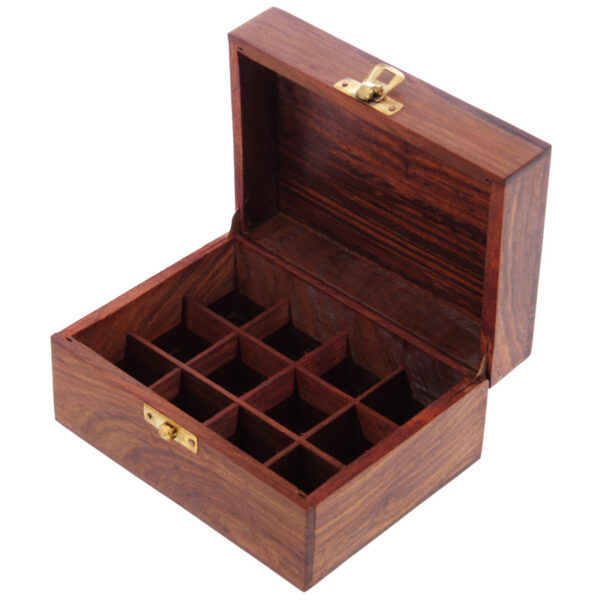Decorative Sheesham Wood Carved Compartment Box Medium - Image 4
