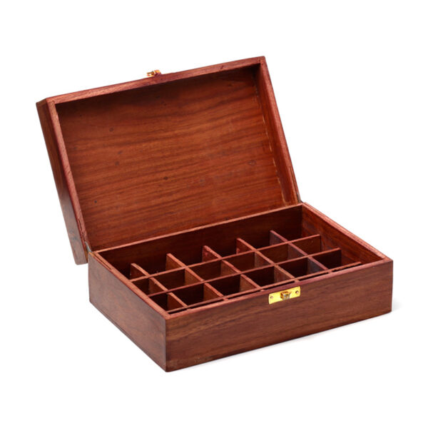 Decorative Sheesham Wood Floral Compartment Box Large - Image 2