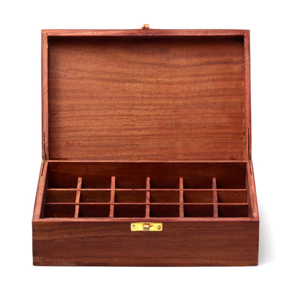 Decorative Sheesham Wood Floral Compartment Box Large - Image 3