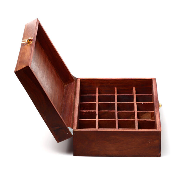 Decorative Sheesham Wood Floral Compartment Box Large - Image 8