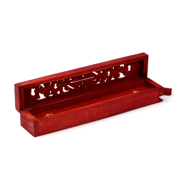 Decorative Mango Wood Carved Incense Box - Image 2