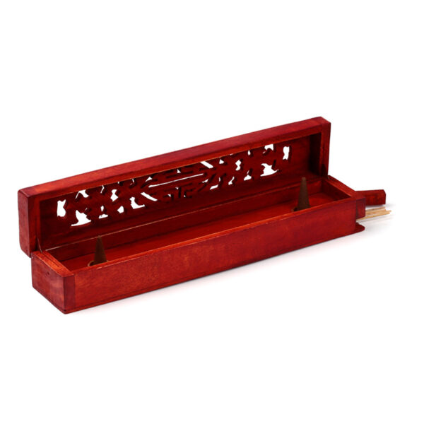 Decorative Mango Wood Carved Incense Box - Image 3