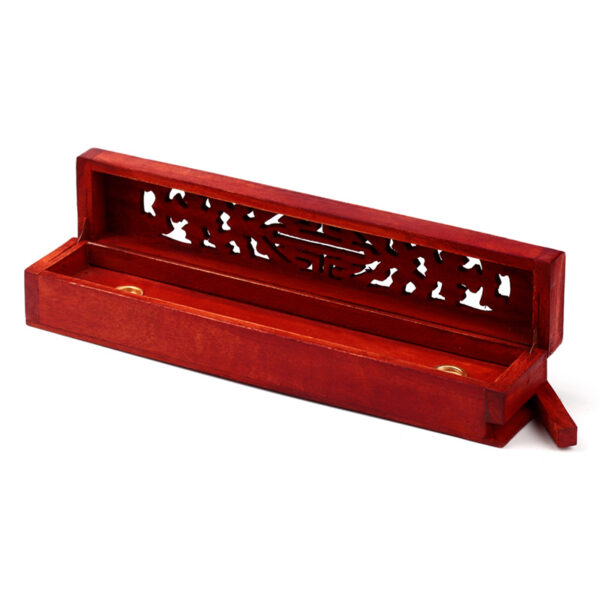 Decorative Mango Wood Carved Incense Box - Image 9