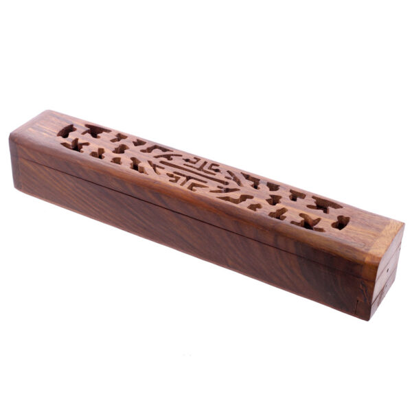 Decorative Sheesham Wood Carved Incense Box - Image 2