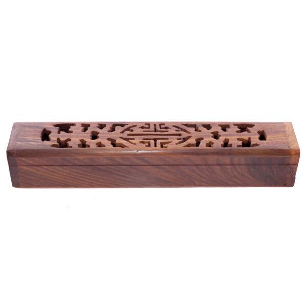 Decorative Sheesham Wood Carved Incense Box - Image 3