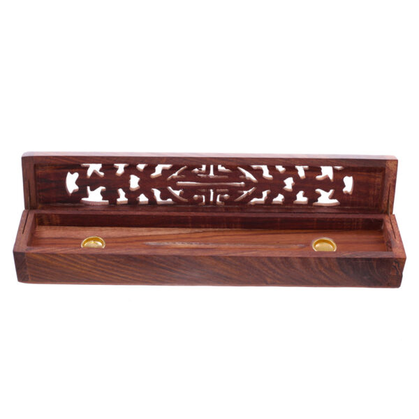 Decorative Sheesham Wood Carved Incense Box - Image 4