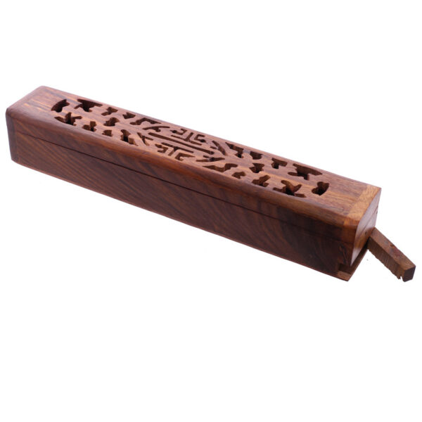 Decorative Sheesham Wood Carved Incense Box - Image 5