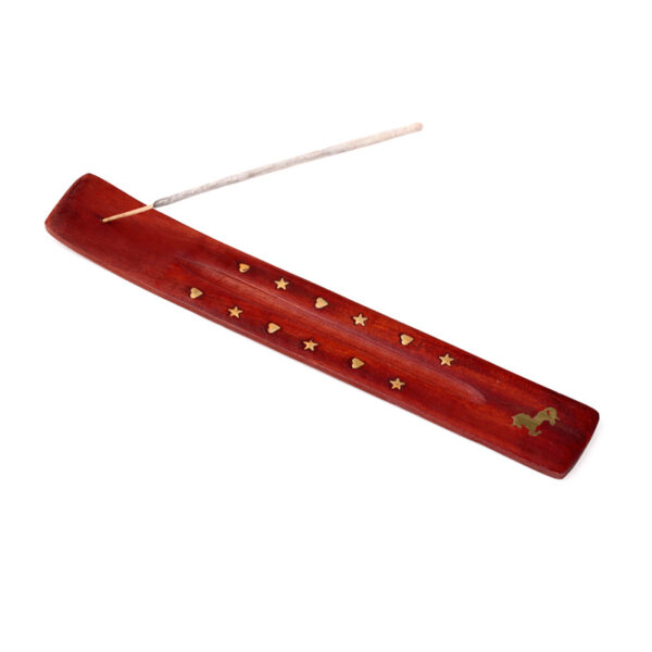 Decorative Unicorn Mango Wood Incense Burner Ash Catcher - Image 2