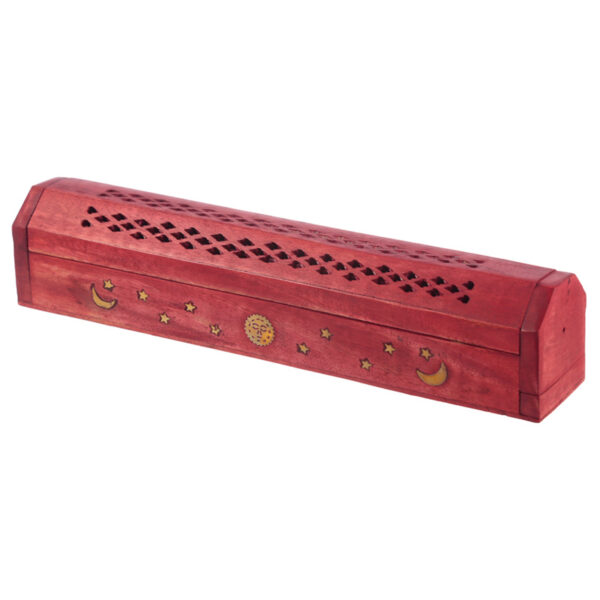 Decorative Sun and Moon Wooden Incense Burner Box - Image 4