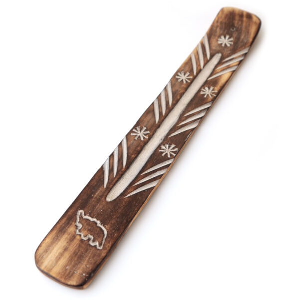 Decorative Elephant Wooden Incense Burner Ash Catcher - Image 2
